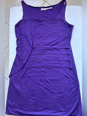 Leon Max Sleeveless Purple Layered Front Knit Dress